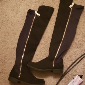 Knee high black boots
